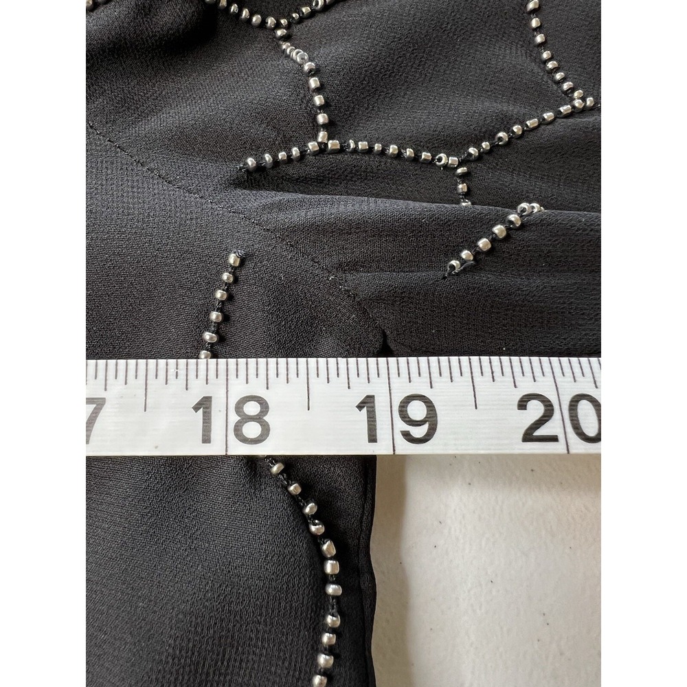 Chicos Black Beaded‎ Honeycomb Zip Front Bomber Jacket Size 0 XS/S Geometric - Picture 8 of 8